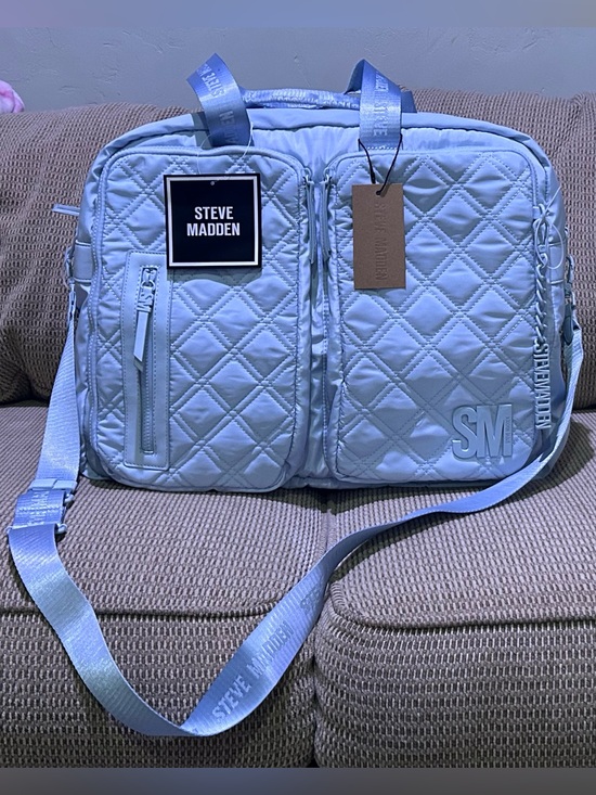 Steve Madden Handbags - STEVE MADDEN BREGISS Light Blue Weekender Bag NWTS